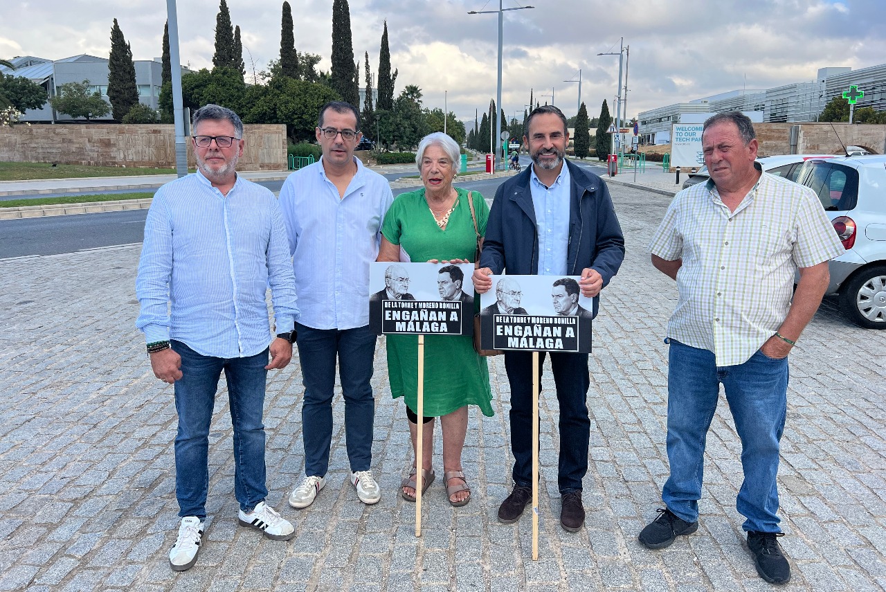 El PSOE denuncia la “gran mentira” de Moreno Bonilla sobre la llegada del Metro al PTA ocho años después de prometerlo