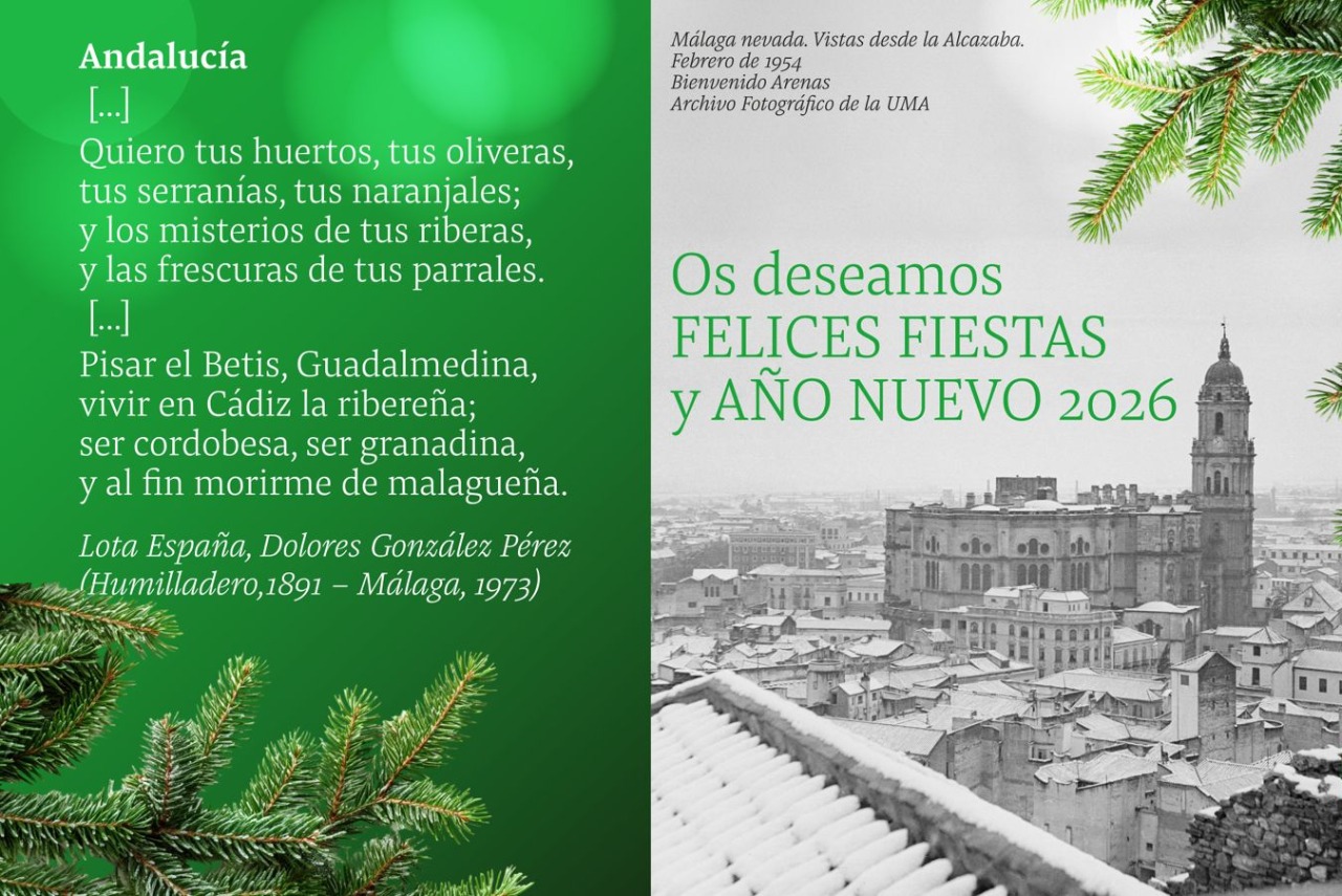 El PSOE recupera la figura de la poetisa malagueña Lota España para su felicitación navideña