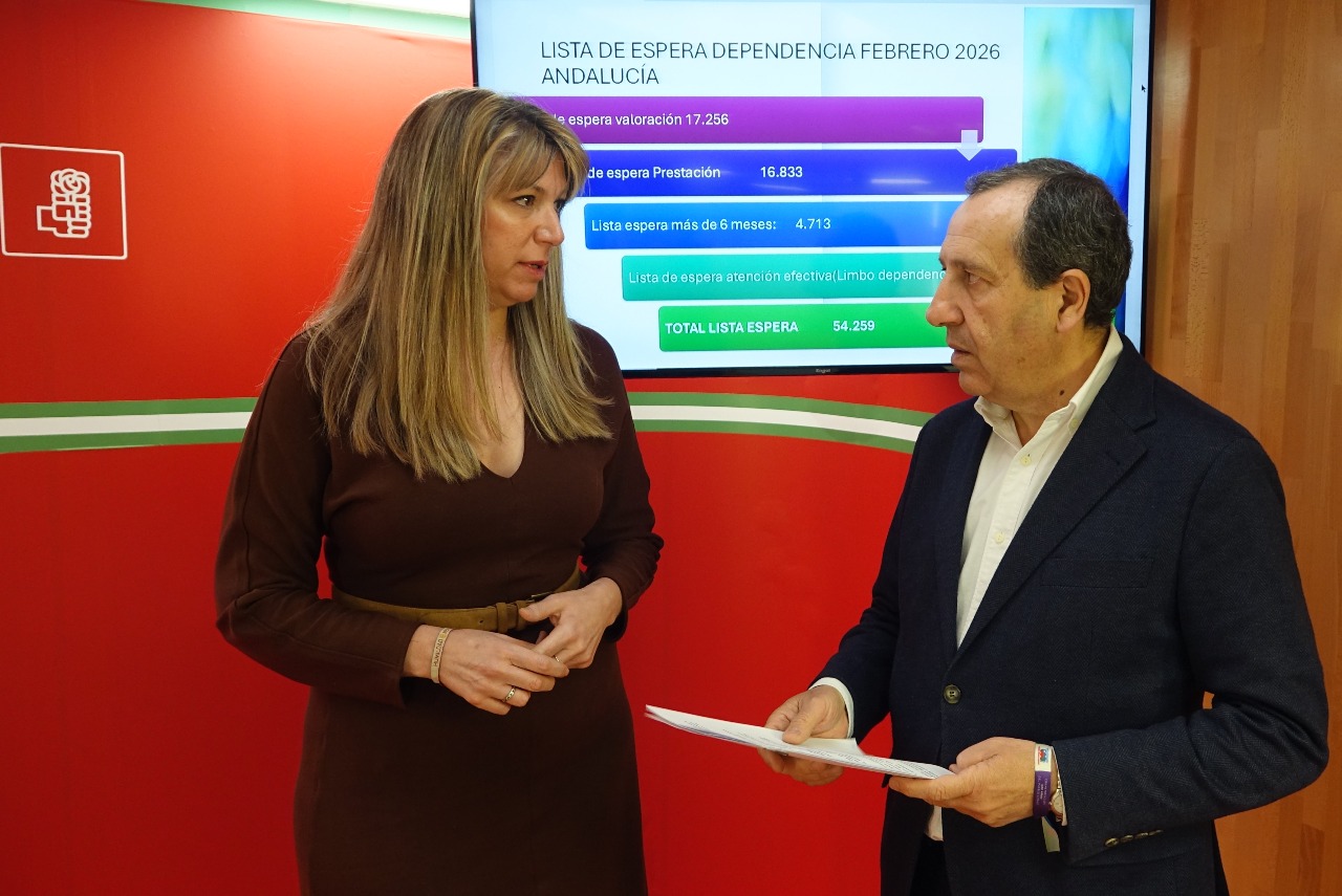 El PSOE asegura que la lista de espera de la dependencia en Andalucía vuelve a incrementarse en febrero y supera ya las 50.000 personas